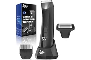 INVJOY Manscape Body Trimmer & Shavers for Men: Dual-Head Men’s Groin & Pubic Hair Trimmer, Waterproof Wet/Dry Ball Shaver with LED Light, USB-C Rechargeable Razors, Ceramic&Foil Blades, Gift for Men