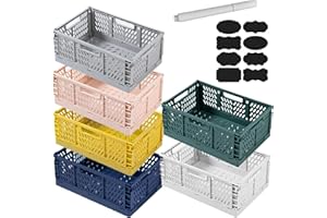 EURXLQ Składane pudełko, 6 sztuk, 25 x 17 x 10 cm, składane, przenośne, do przechowywania, kolorowe pudełko do przechowywania, nadaje się do kuchni, łazienki, biura, sypialni, sali lekcyjnej, szafy