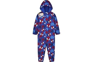 Marvel Spidey Mono Impermeable Niños y Pequeños con Capucha y Cremallera Traje Chubasquero Poncho Superhéroe Forro Polar