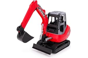 Toyland® 30 cm (12 Zoll) roter Baggerspielzeug – beweglicher Arm, Schaufel und Kabine – funktionierende Ketten – Maßstab 1:16 – Konstruktionsspielzeug