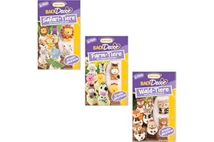 ‎GÜNTHART Günthart BackDecor 3er Set essabre Zucker Tierfiguren zu dem Thema Farm, Safari und Wald Tiere, 1er Pack 54 gr)