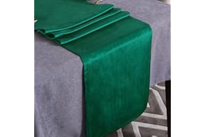 WAITER TREE Velvet Table Runner Washable Dresser Scarf Luxury Rustic Farmhouse Table Runners for Home Dining Coffee Table (Emerald Green, 35 x 240cm)