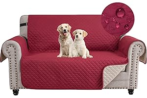 Ystyle Funda Cubre Sofa 2 Plazas - Impermeable Fundas Sofa Verano, Protector Sofa para Gatos Arañazo y Perros Mascotas, Fundas para Sofa Antideslizante Antimanchas Lavable, Burdeos