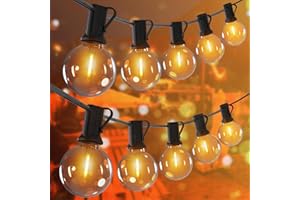 Romwish Guirlande Lumineuse Exterieure, 45M Guirlande Guinguette Exterieur Avec 75+2 G40 LED Ampoules, IP44 étanche Guirlande Guinguette LED pour Terrasse, Jardin, Mariage, Fête
