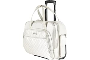 VEVOR Sac à roulettes pour Ordinateur Portable 15,6 Pouces, Mallette à roulettes pour PC, avec 2 Roues Fixes, Poignée Télescopique 4 Hauteurs, pour Travail, Voyages d'affaires, Bureau, Femmes, Hommes