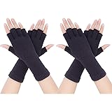 2 Paar Unisex Fingerlose Handschuhe Half Finger Dehnbar Strick Handschuhe Verlängern Handgelenk Handschuhe Winter Warme Hands