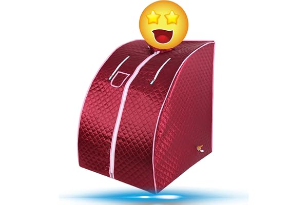 Cabine de Sauna, Vapeur Sauna Maison, Portable Mobile Hammam et Sauna, 1000W (Rouge Profond)