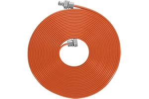 Gardena wąż zraszający: zraszacz do wąskich grządek i ciasnych miejsc, delikatna mgiełka, pasujące do przyłączy Gardena, z możliwością dostosowania długości, 15 m, pomarańczowy (996-20)