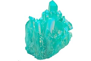 ‎NUPUYAI Nupuyai titanium coated rock crystal, druse rough stone, irregular crystal, cluster quartz, geode gemstone, for Reiki, Feng Shui decoration