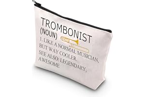 PLITI Trousse de maquillage pour trombone - Cadeau pour musicien - Instrument de musique - Cadeau pour orchestre - Cadeau pour amateur de musique, Nom tromboniste U, Mode