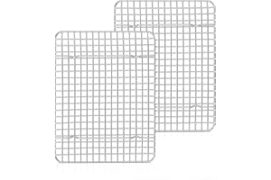 Herogo,Set di 2 griglie di raffreddamento, in acciaio inox, 30x23x2 cm, adatto a grandi teglie da forno, in metallo, per cottura, raffreddamento, sano e antiruggine, adatto per forno e lavastoviglie