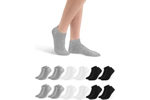 Libella 12 Pares Calcetines Tobilleros Mujer Calcetines Cortos Hombre de Algodón Deporte Transpirable Suaves Cómodos Ligeros Talla 35-42