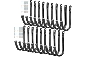 pipabiba Lot de 20 crochets de rangement muraux robustes pour garage (14,5 cm x 8,8 cm)