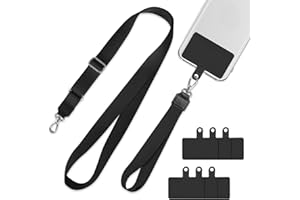 mylovetime Mobile Phone Chain, Universal Crossbody, Mobile Phone Chain & Hand Strap and Pack of 6 Self-Adhesive Mobile Phone Chain Pads, Adjustable Mobile Phone Strap for Hanging, Mobile Phone