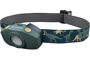 Ledlenser KIDLED2 LED-Stirnlampe für Kinder | energiesparende Stirnlampe Led Mädchen mit Batterien | Kinderstirnlampe für Jungs | Weiß-, Rot-, Blaulicht | Mini Kopflampe mit Clip | grün