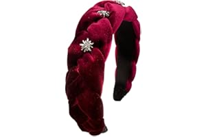 ‎ALPENFLÜSTERN Alpenflüstern Trachten-Haarreif Samt Flechtoptik & Strass-Edelweiß - Damen Haarschmuck rutschfest, Haarband geflochten fürs Dirndl (dunkelrot-bordeaux) ADV129