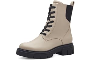 MARCO TOZZI Women's Lace Up Block Heel Ankle Boots with Zip