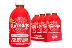 The Turmeric Co. Turmeric Shots with Ginger 4x420ml – Fresh Cold-Pressed Ingredients, Natural Energy, No Added Sugar, Vegan, Created by Premier League Footballer