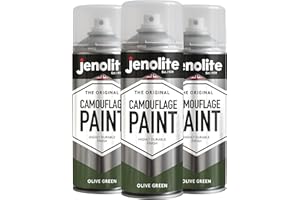 JENOLITE Pintura de camuflaje verde oliva militar | 3 x 400 ml (RAL 6003) | Ideal para modelismo, paintball, airsoft, vehículos militares