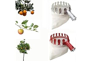 HHZZXCDH 2 Stück Apfelpflücker Obstpflücker Apfelpflücker Mit Teleskopstiel Obstpflücker Mit Teleskopstiel Erntehelfer Obstpflücker Mit Stoffbeutel Baumwollbeutel Werkzeuge für Orangen Pfirsichbirne
