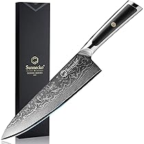 MOSFiATA Damastmesser Set 3-teilig - VG10 Stahl Mit Schleifstab