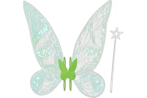 TANGANAN Fairy Wings for Adult, Adults Butterfly Wings for Girls Women Halloween Christmas Costume Sparkle Angel Wings Dress Up Party Favor (green)