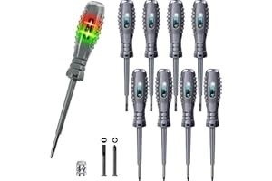 TZEKING Destornillador Comprobador de Tensión 8 Pruebas Eléctricas Magnético Fuerte Alta Torque 2 en 1 Comprobador de Corriente