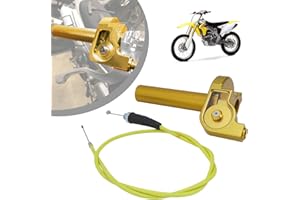 IUVWISN Conjunto acelerador moto 7/8 '' 22 mm Puño Acelerador Rapido Moto con Cable Acelerador Pit Bike 125 Universal para Manillares 50 110 125 150 200 250 cc Dirt Bike ATV Mini Bike Oro