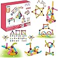 ToyDen 24 Pcs. Magnetic Sticks Building Blocks Set For Kids Age 3+ - Creative And Educational Construction Toy For Boys And Girls, Includes Magnetic Balls, Safe And Durable, Stem Learning - Multicolor