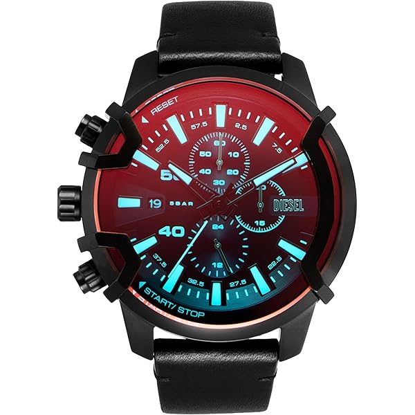 Diesel Leather Chi Analog Black Dial Men Watch-Dz4343, Brown Band