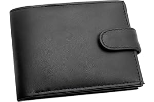 RAS WALLETS RAS Mens RFID Blocking Genuine Leather Trifold Wallet for Coins Cash and Id 94 Black