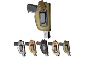 Peminkoo Funda táctica Universal para Pistola Funda de Transporte Oculta Clip de Metal para cinturón Funda IWB OWB Bolsa para Pistola Airsoft para G1OCK 17 19 22 23 32 33 Ruger