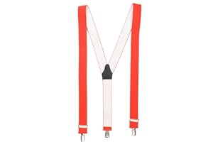 shenky Neonorange hochwertiger Hosenträger mit 3 Clips Klips Y-Form Männer Damen Hose Jeans Fasching Oktoberfest Fassnacht Karneval neonorange neon orange