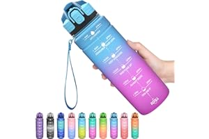 Coolfel Sport Trinkflasche 2l, 1,5l, 1l, 700ml, 500ml Trinkflasche Kinder Auslaufsicher, Motivierende Wasserflasche mit Zeitmarkierung Bpa Frei Tritan Trinkflasche für Mädchen, Junge, Schule, Gym