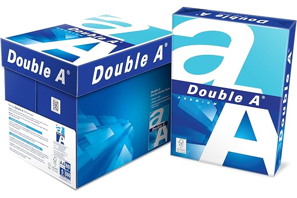 Double A - Printer Copy Paper, Size A4, GSM 80, 500 Pages Ream - White