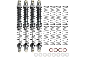 RXZIXYL 4-Pack Front Rear RC Shock Absorber 70mm 80mm 90mm 100mm 110mm 120mm Adjustable Assembled Spring Damper Axial SCX10 Oil Damper for 1/10 RC Crawler Car AXI03007 RBX10 D90 TRX4…