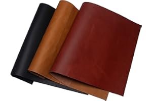 HAPPER STUDIO Rindsleder Stärke 1,6 mm. Pull-Up Crazy Horse gewachstes Leder. Echtlederblätter für Basteln. (3, Mehrfarbig, A4 (210 x 297mm))