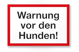 ‎KOMMA SECURITY Komma Security Warnung vor Hunden - Hunde Schild Hinweisschild Gartentor Gartenzaun - Türschild Haustüre Warnschild Abschreckung Einbruchschutz - Achtung Vorsicht Hund