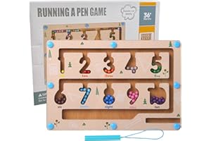 LUMIN TUTU Montessori zabawka magnetyczna od 2, 3, 4, 5, 6 lat, gra magnetyczna, labirynt od 2 do 6 lat, liczba i kolory, nauka umiejętności motorycznych, zabawka do sortowania, prezent dla dziewcząt