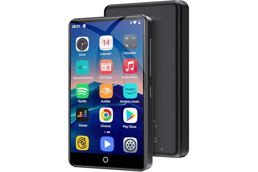 80GB MP3 Player with Bluetooth and WiFi, Oilsky 4.0" IPS Touch Screen MP3 Player with Speaker, Music Player with Spotify, Audible, Amazon Music, Deezer, MP4 Android Music Player Up to 512GB (Black)