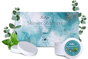 Liillya Eukalyptus Minze Duschdampfer, 8 Stück Shower Steamer Aromatherapie, Duft Tabs für Dusche, Erfrischend & Entspannung, Geschenk für Frauen & Männer, Geburtstagsgeschenk & Muttertagsgeschenk