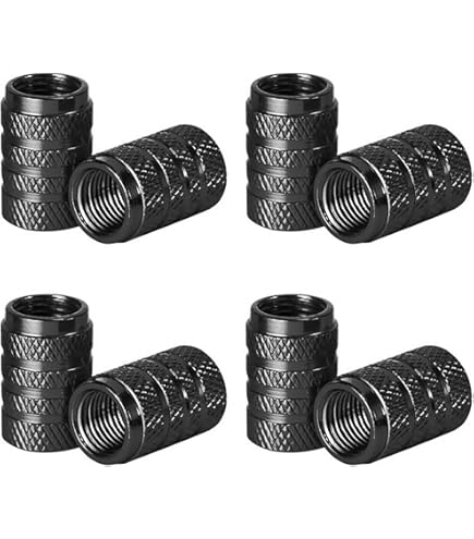 8 Cappucci Valvola Pneumatici In Alluminio - Con Guarnizione, Esagonali, Universali Per Auto, Moto, Bici, Argento