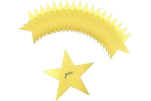 CUTILAND Cardboard Star Cutouts - 24 Pcs Glitter Gold Stars, 6.3 Inches, Table Confetti, 16cm