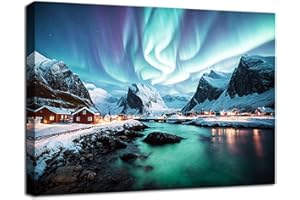 Visario Bild 120 x 80 cm auf Leinwand Polarlichter 5032 deutsche Marke und Lager. Das Bild ist fertig gerahmt.