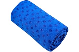 Accessotech Couverture de tapis de yoga antidérapante pour le sport, le fitness, les voyages, le yoga, le pilates (bleu)