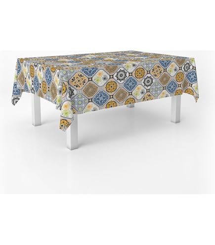 d-c-fix tovaglia cerata – Palmas giallo 150 cm x 250 cm ovale – tovaglia in stile vintage per tavolo da cucina, da pranzo o da giardino – idonea agli alimenti, lavabile