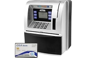 SHAOJIAN Money Box Piggy Bank for Kids, ATM Electronic Password Money Safe Savings Box, Cash Can Auto Scroll Paper Money Saving Box for 6+ years Old Boys Girls Birthday Girls (black)