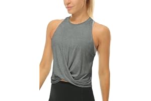 icyzone Racerback Workout Tank Tops for Women, Cute Athletic Gym Running Shirts Yoga Crop Tops