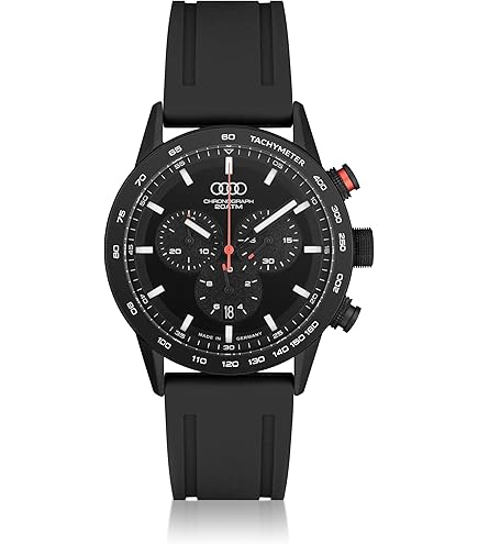 Audi 3102000200 Men's Sports Watch, Black/Red, Medium