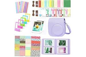 Leebotree Accessoires pour appareil photo instantané compatibles avec appareil photo instantané Instax Mini 12, comprend étui, album, cadres muraux, cadres de film, autocollants de bordure,
